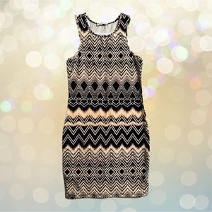 Geometric Chevron Bodycon Dress